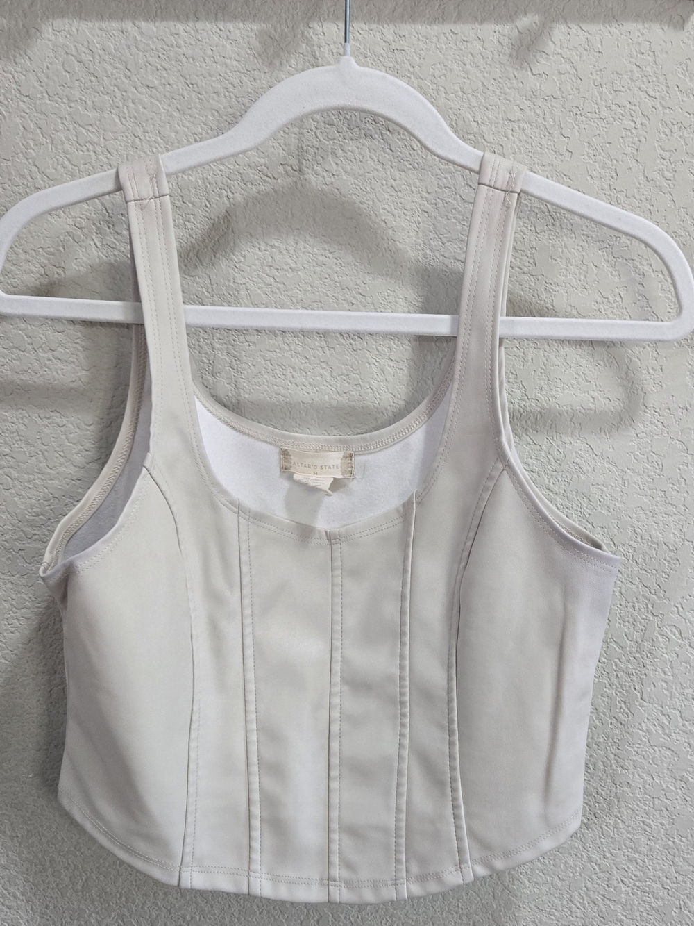 Altar'd State Cream Structured Crop Tank